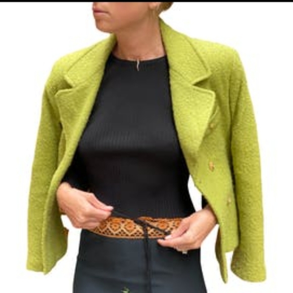 Double Breasted Blazer Green NWT - Picture 1 of 5